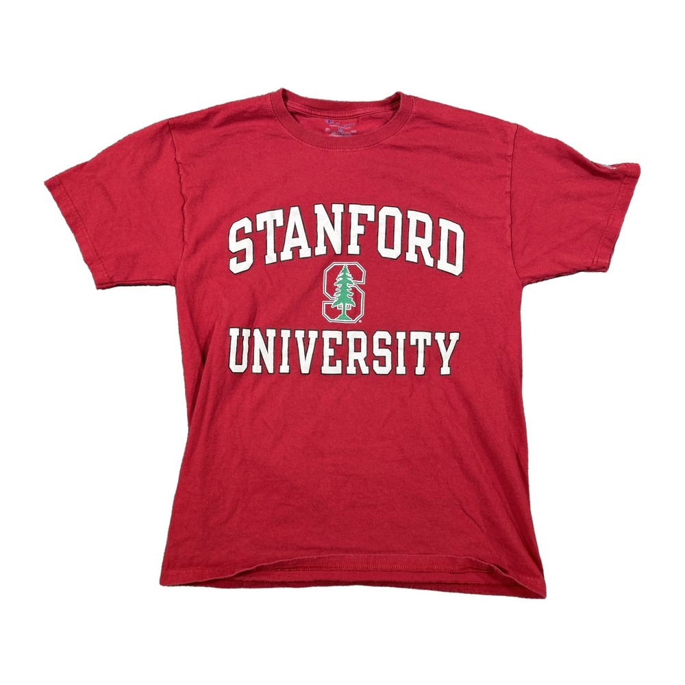 Champion Stanford University Graphic T-Shirt Red Mens Medium Short Sleeve Tee